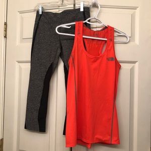 The North Face tank and crop leggings